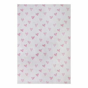 Fehér-rózsaszín gyerek szőnyeg 120x170 cm Hearts – Hanse Home kép