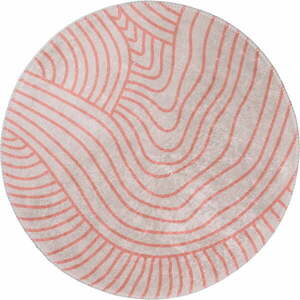 Világos rózsaszín-krémszínű mosható kerek szőnyeg ø 120 cm Yuvarlak – Vitaus kép