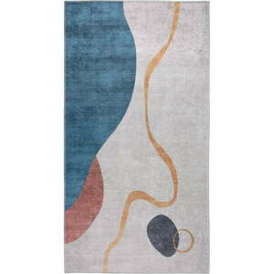 Kék-krémszínű mosható szőnyeg 80x150 cm – Vitaus kép
