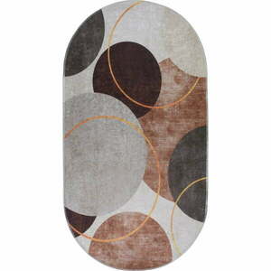 Barna-krémszínű mosható szőnyeg 60x100 cm Oval – Vitaus kép