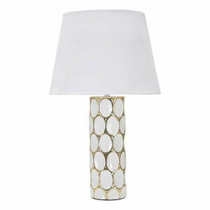 Fehér-aranyszínű kerámia asztali lámpa textil búrával (magasság 56 cm) Glam Carv – Mauro Ferretti kép