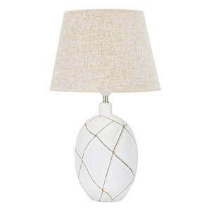 Fehér-krémszínű asztali lámpa textil búrával (magasság 60 cm) Lines – Mauro Ferretti kép