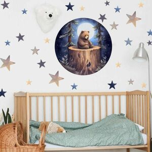 Falmatrica kiságy felé - Álmos maci és a csillagos égbolt kép