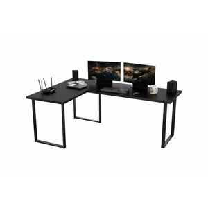 NAVI sarok számítógépasztal, 200/135x74x65, fekete kép