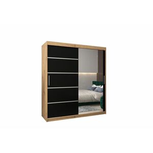 VETRONA 2 ruhásszekrény, 180x200x62, tölgy artisan/fekete kép