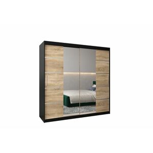 VETRONA 3 ruhásszekrény, 200x200x62, fekete/tölgy sonoma kép