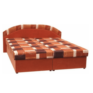 Dupla ágy, hab, narancssárga/minta, KASVO kép