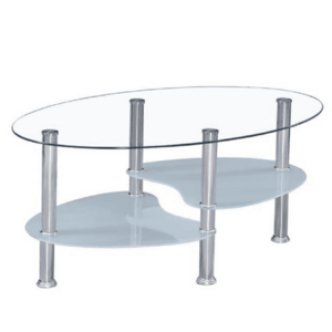 Dohányzóasztal, acél/átlátszó üveg/tejüveg, WAVE NEW kép