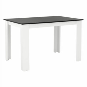 Étkezőasztal, fehér/fekete, 120x80 cm, KRAZ kép