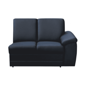 2-személyes kanapé támasztékkal, textilbőr fekete, jobbos, BITER 2 1B kép