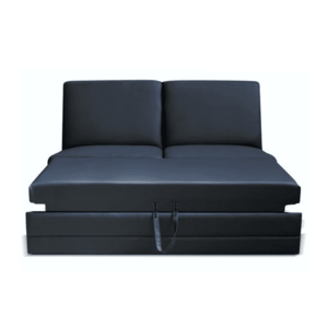 3-személyes kinyitható kanapé, textilbőr fekete, BITER 3 BB ZF kép