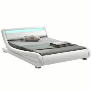Modern ágy RGB LED világítással, fehér, 160x200, FILIDA kép