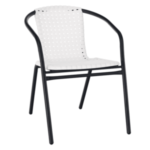 Kerti szék, fehér/fekete, BERGOLA kép