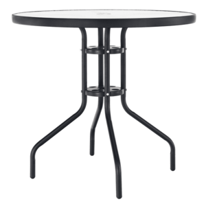 Étkezőasztal, fekete acél/edzett üveg, BORGEN TYP 2 kép