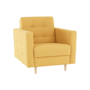 Teljesen kárpitozott fotel, mustár színű anyag, AMEDIA kép