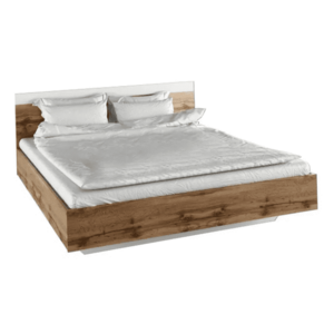 Dupla ágy, 160x200, tölgy wotan/fehér, GABRIELA kép