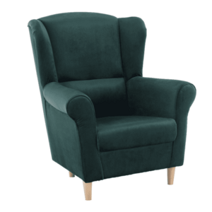 Füles fotel, szövet smaragd, CHARLOT kép