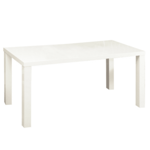 Étkezőasztal, fehér magasfényű HG, 120x80 cm, ASPER NEW TYP 2 kép