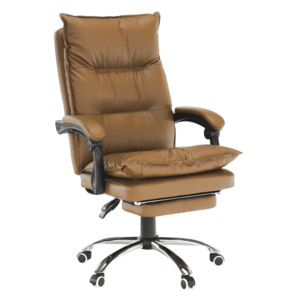 Irodai szék lábtartóval, textilbőr barna, DRAKE kép