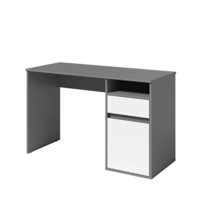 PC asztal, sötétszürke-grafit/fehér, BILI kép