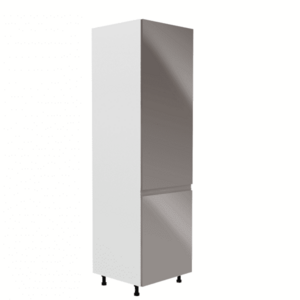 Szekrény a beépíthető hűtőhöz, fehér/szürke extra magasfényű, jobbos, AURORA D60ZL kép