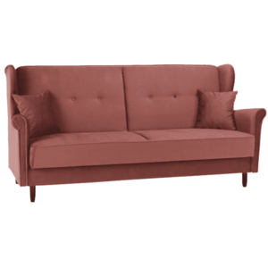 Kinyitható kanapé, öreg rózsaszín szövet, COLUMBUS kép