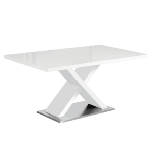 Étkezőasztal, fehér magasfényű HG, 160x90 cm, FARNEL kép