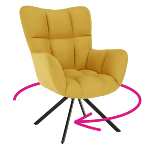 Dizájnos forgó fotel, sárga/fekete, KOMODO kép