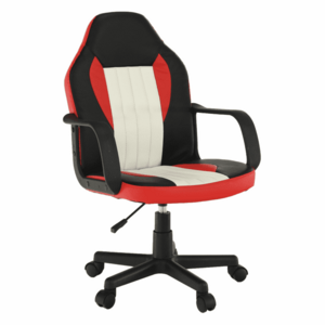 Irodai fotel, fekete/piros/bézs, MALIK NEW kép
