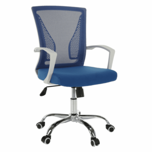 Irodai szék, kék/fehér/króm, IZOLDA kép