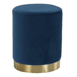 Puff, kék Velvet anyag/gold króm-arany, ALAZ kép
