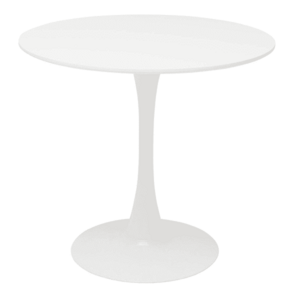 Étkezőasztal, kerek, fehér, matt, átmérő 80 cm, REVENTON kép