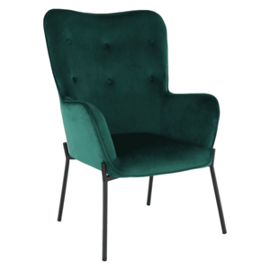 Dizájnos fotel, smaragd Velvet anyag, SURIL kép
