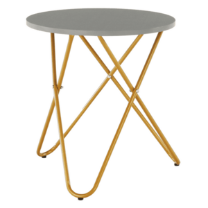 Kisasztal, szürke/arany festés, RONDEL kép