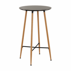Bárasztal, fekete/tölgy, átmérő 60 cm, IMAM kép