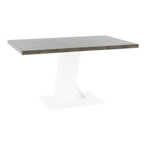 Étkezőasztal, beton/fehér matt, 138x90 cm, BOLAST kép
