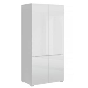 Akasztós szekrény 4D, fehérfehér extra magasfényű HG, JOLK kép