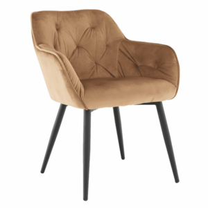 Design szék steppelt háttámlával, barna/fekete, BERILIO kép