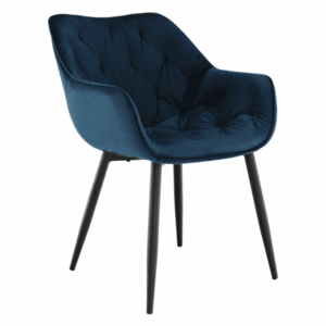 Dizájnos fotel, kék Velvet anyag, FEDRIS kép