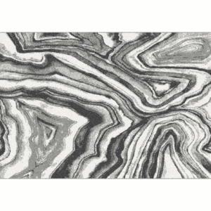 Szőnyeg, fehér/fekete/minta, 67x120, SINAN kép