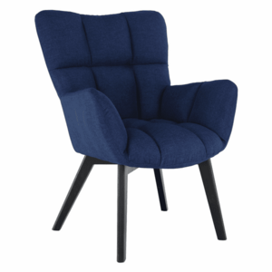 Dizájnos fotel, kék/fekete, FONDAR kép