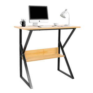 Polcos íróasztal, bükkfa/fekete, TARCAL 80 kép