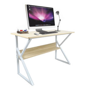 Polcos íróasztal, természetes tölgyfa/fehér, TARCAL 80 kép