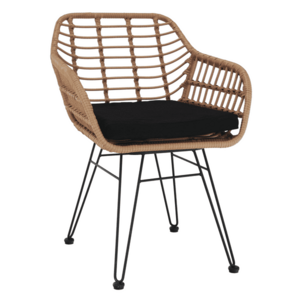 Kerti szék, természetes/fekete, VALIN kép