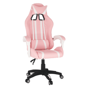 Irodai/gamer szék, rózsaszín/fehér, PINKY kép