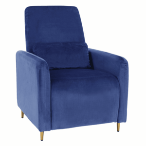 Állítható relaxációs fotel, kék Velvet szövet, NAURO kép