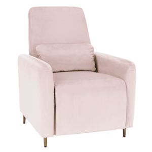 Állítható relaxációs fotel, púder rózsaszín Velvet szövet, NAURO kép