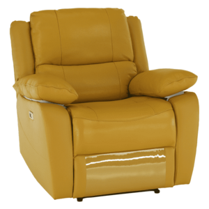 Elektromos relaxációs fotel, bőr/ekobőr sárga, VIVAN kép