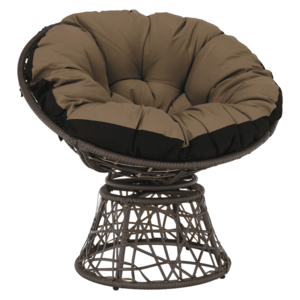 Forgó fotel párnával, barna/fekete/bézs, TRISS BIG kép
