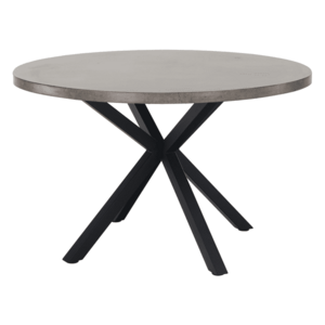 Étkezőasztal, beton/fekete, átmérő 120 cm, MEDOR kép